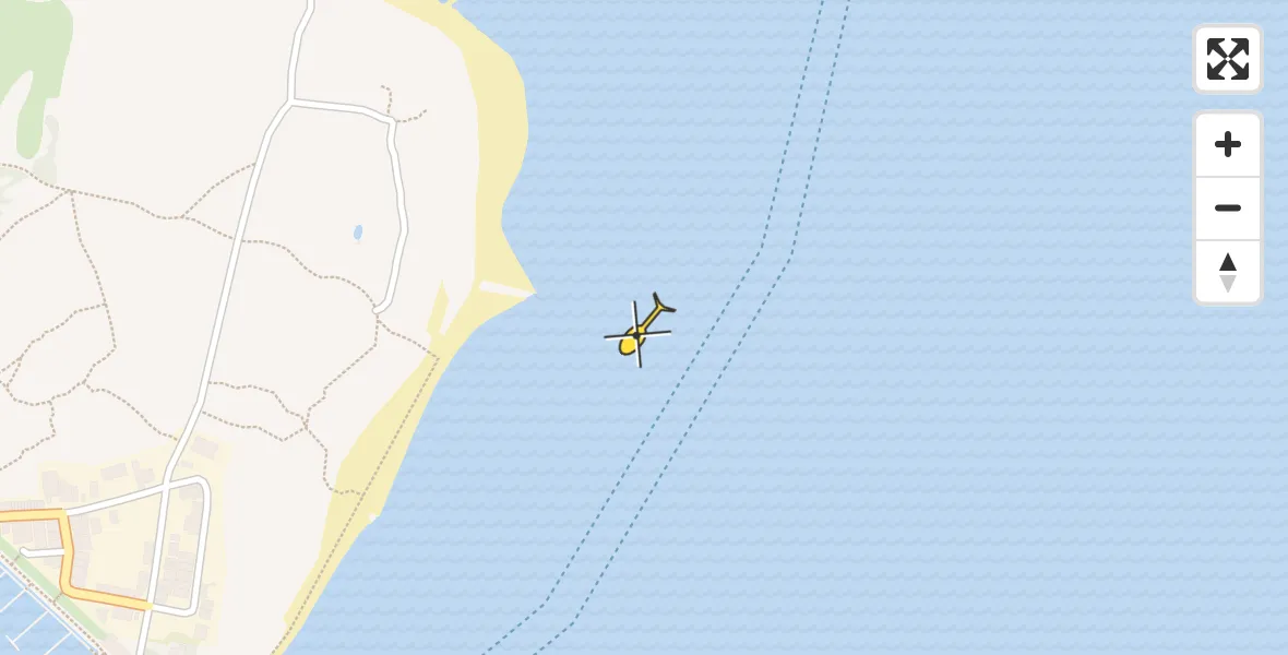 Routekaart van de vlucht: Ambulancehelikopter naar Vlieland Heliport