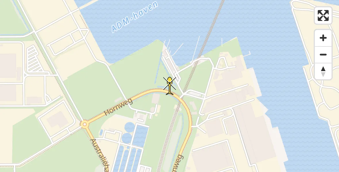 Routekaart van de vlucht: Lifeliner 1 naar Amsterdam Heliport