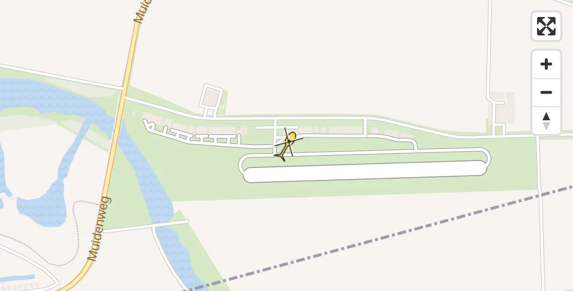 Vluchtroute Politiehelikopter van Vliegveld Midden-Zeeland naar Vliegveld Midden-Zeeland