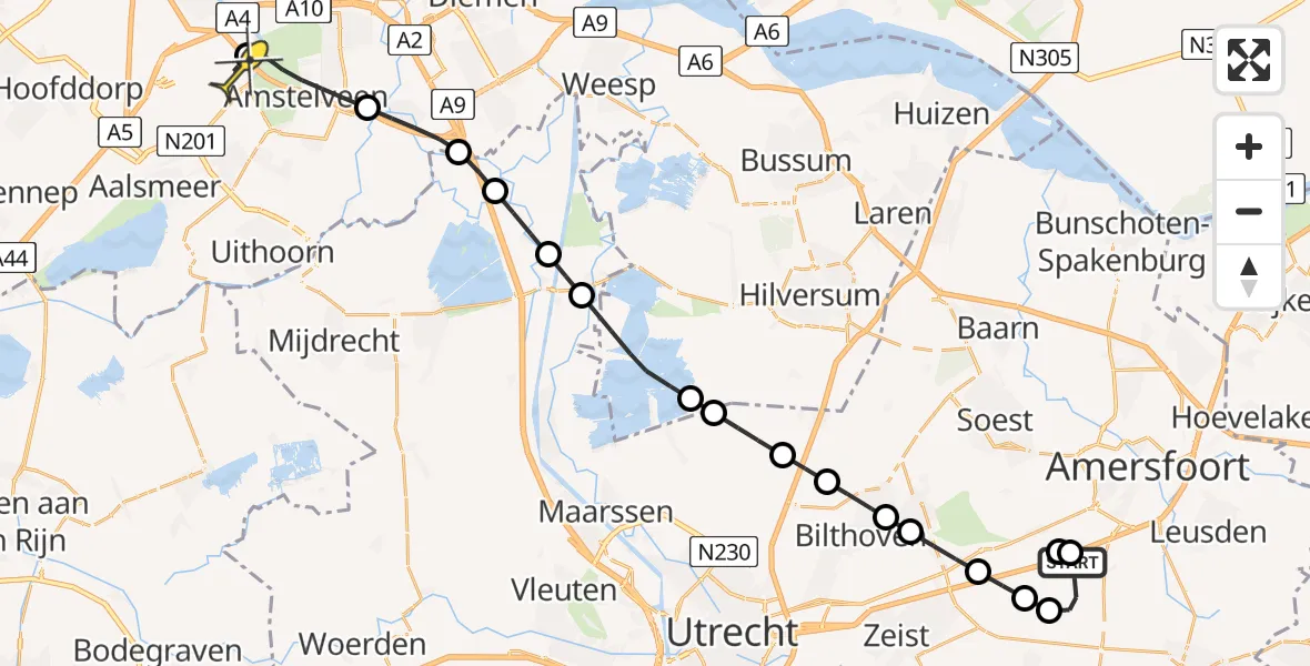 Routekaart van de vlucht: Politieheli naar Schiphol, Het Zeisterspoor