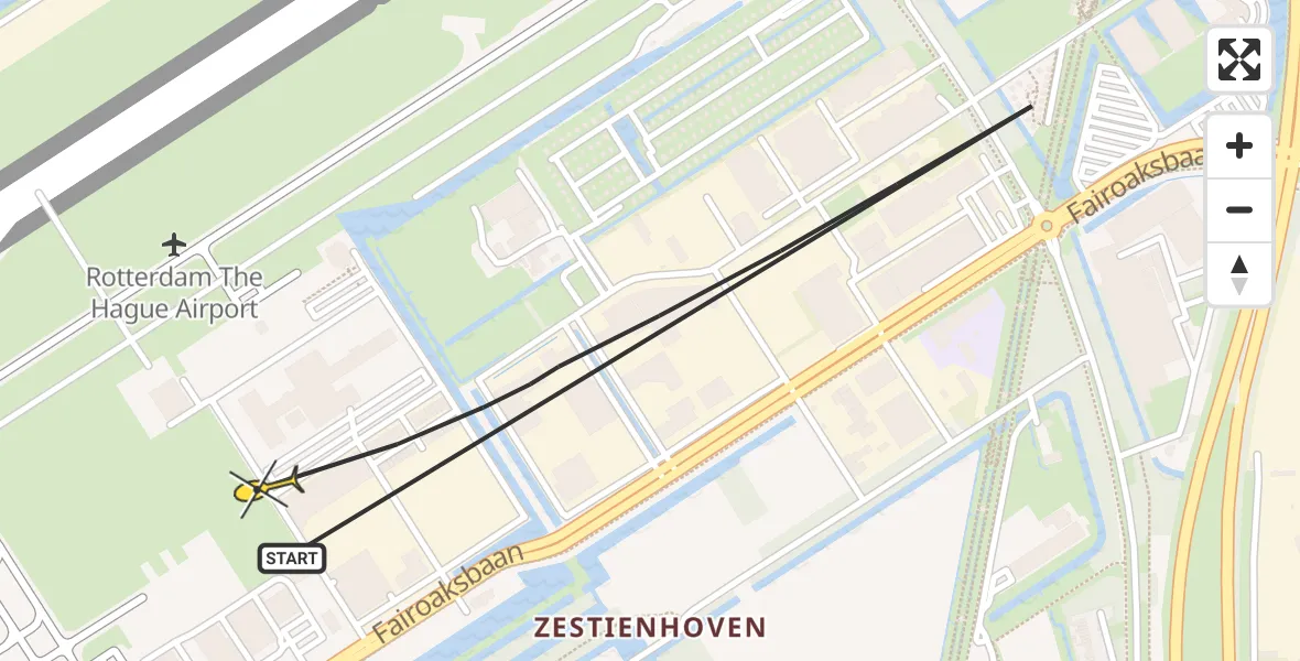 Routekaart van de vlucht: Lifeliner 2 naar Rotterdam The Hague Airport, Brandenburgbaan