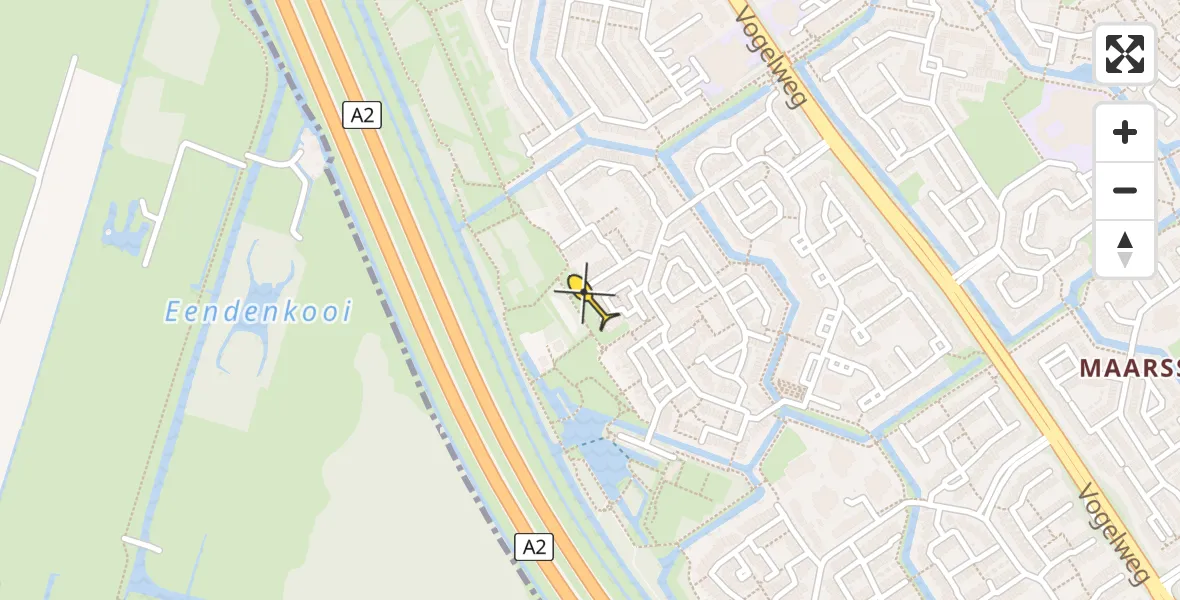 Routekaart van de vlucht: Politiehelikopter naar Maarssen