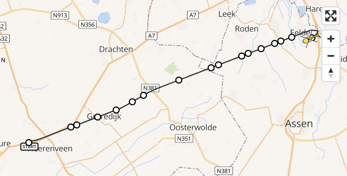 Routekaart van de vlucht: Lifeliner 4 naar Groningen Airport Eelde, Innovatielaan