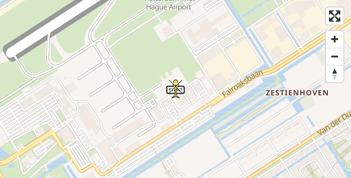 Routekaart van de vlucht: Politiehelikopter naar Rotterdam The Hague Airport, Fornebubaan