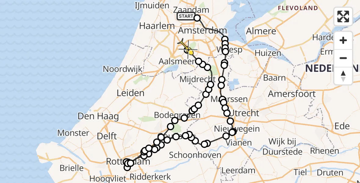 Routekaart van de vlucht: Politieheli naar Schiphol, Petroleumhavenweg