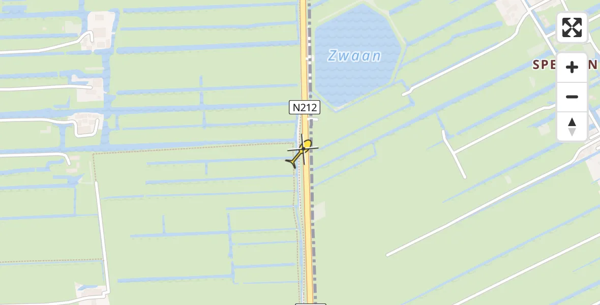 Routekaart van de vlucht: Politiehelikopter naar Kamerik