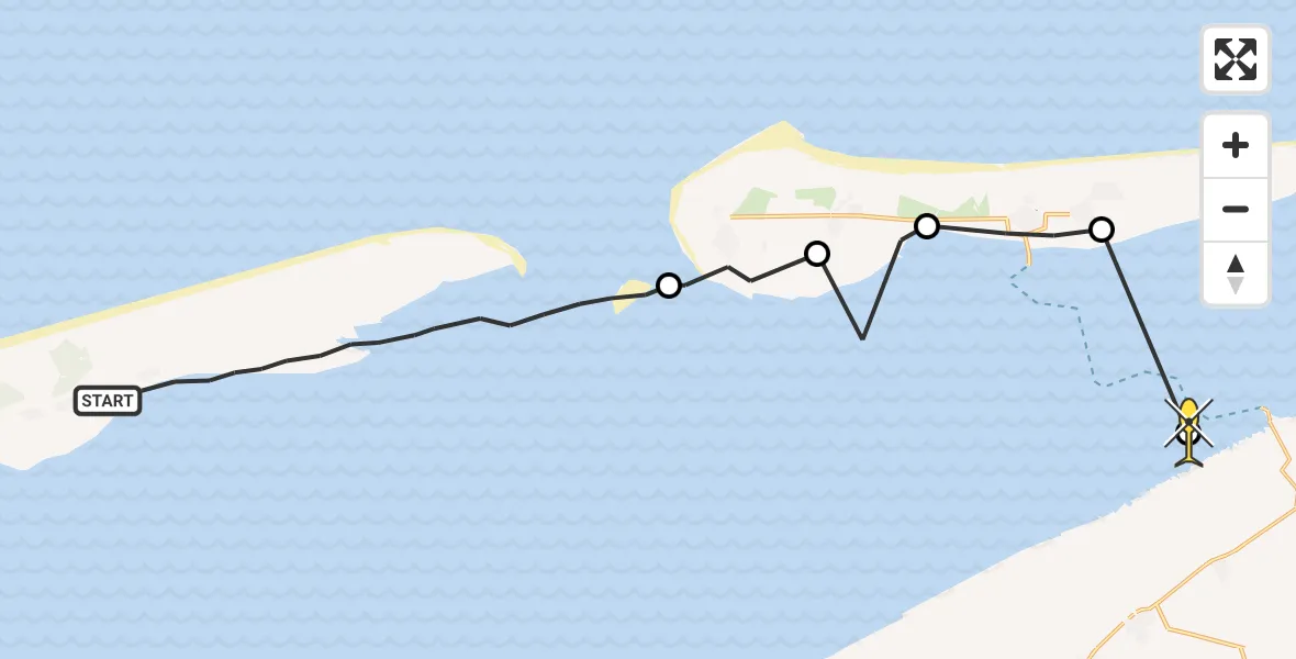 Routekaart van de vlucht: Ambulanceheli naar Holwerd, Lancasterdijk