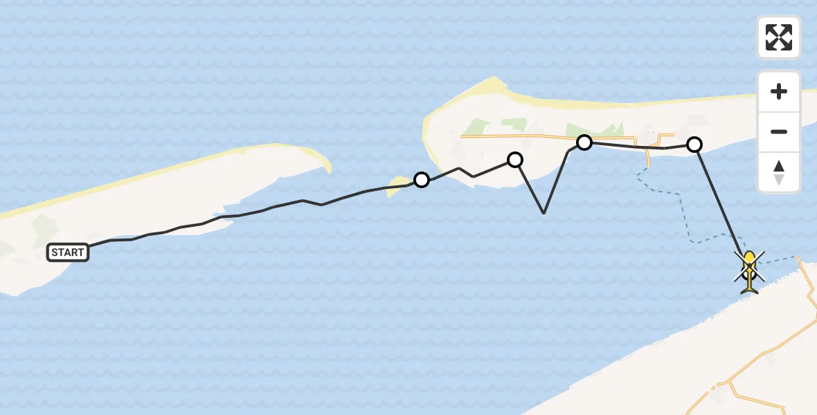 Routekaart van de vlucht: Ambulancehelikopter naar Holwerd, Lancasterdijk