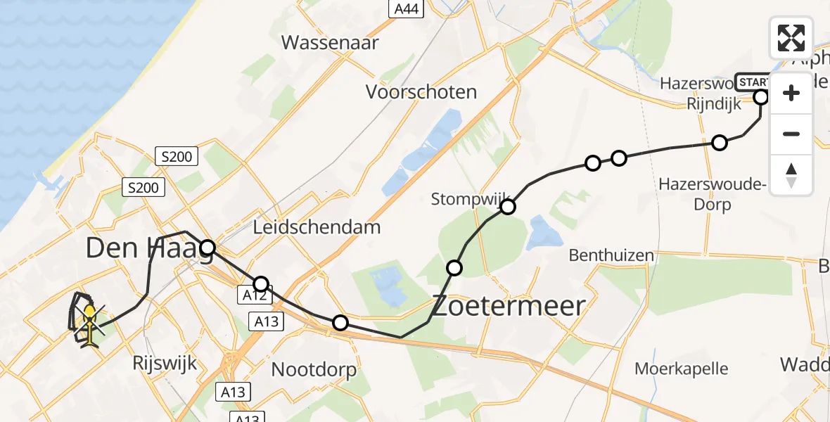 Routekaart van de vlucht: Politiehelikopter naar Den Haag, Spookverlaat