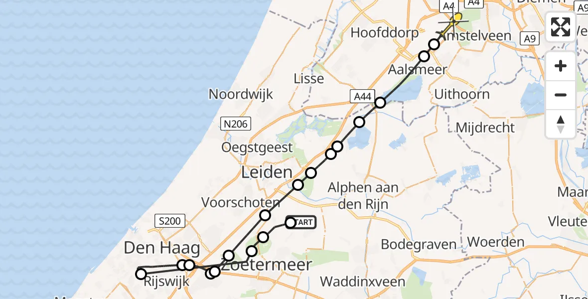 Routekaart van de vlucht: Politieheli naar Schiphol, Broekweg