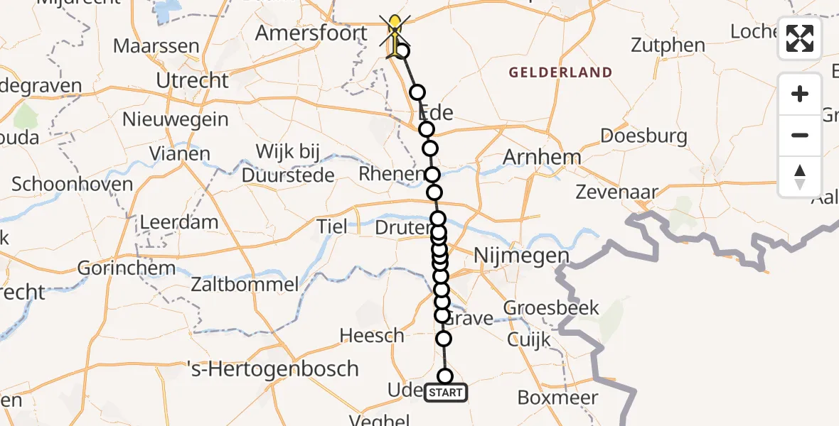 Routekaart van de vlucht: Traumaheli naar Barneveld, Bovenste Trent