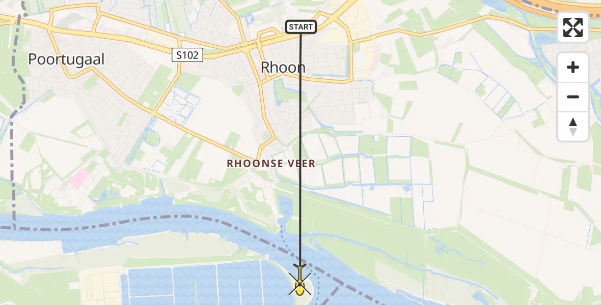 Routekaart van de vlucht: Lifeliner 2 naar Spijkenisse, Beerenhoofd