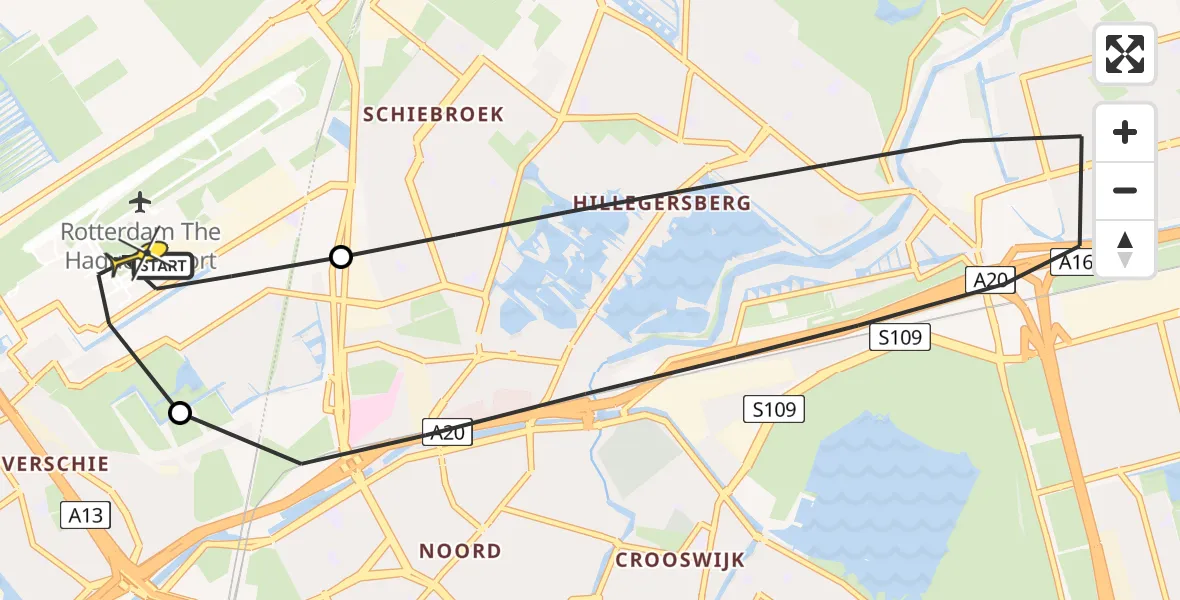 Routekaart van de vlucht: Lifeliner 2 naar Rotterdam The Hague Airport, P10