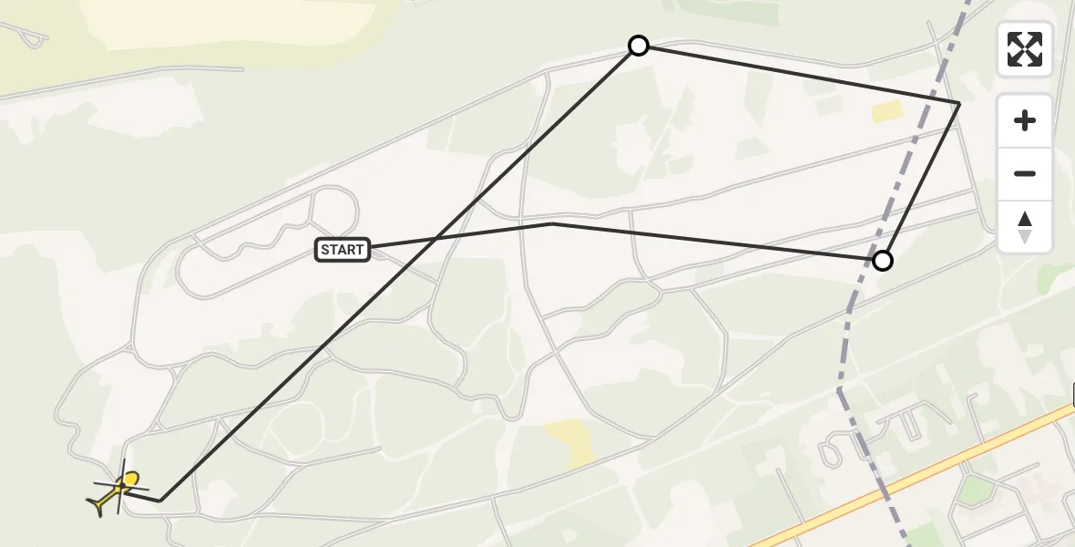 Routekaart van de vlucht: Politiehelikopter naar Soest, Utrechtseweg