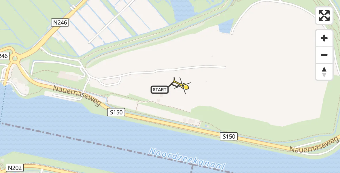 Routekaart van de vlucht: Politiehelikopter naar Assendelft, Kanaaldijk