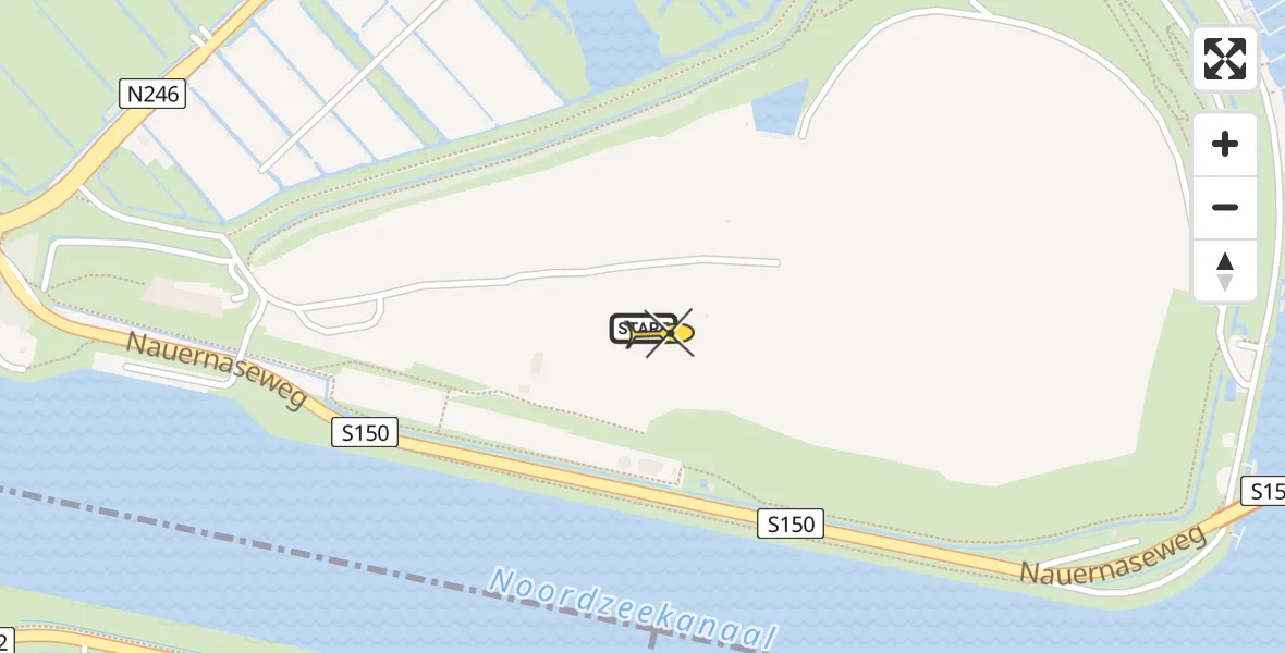 Routekaart van de vlucht: Politiehelikopter naar Assendelft, Nauernaseweg