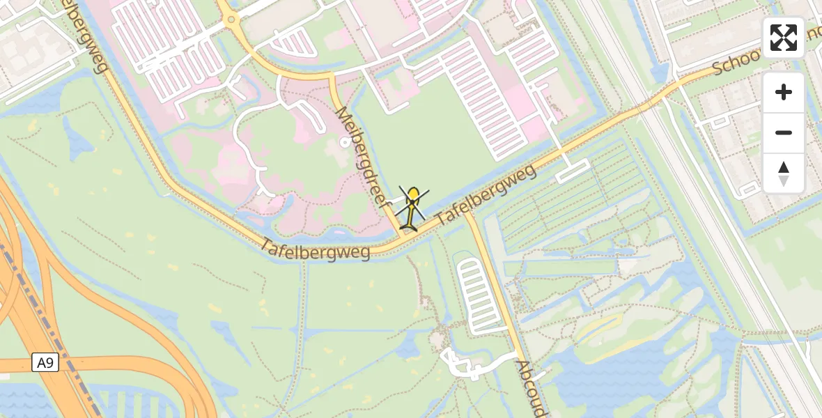 Routekaart van de vlucht: Lifeliner 1 naar Academisch Medisch Centrum (AMC)