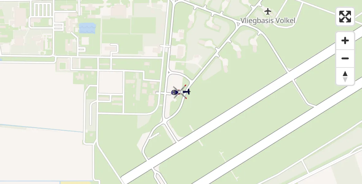 Vluchtroute Politiehelikopter van Vliegbasis Volkel naar Vliegbasis Volkel