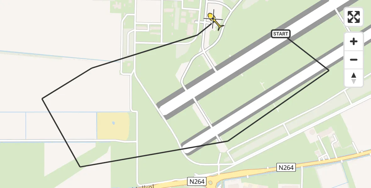 Routekaart van de vlucht: Lifeliner 3 naar Vliegbasis Volkel, Scheiweg