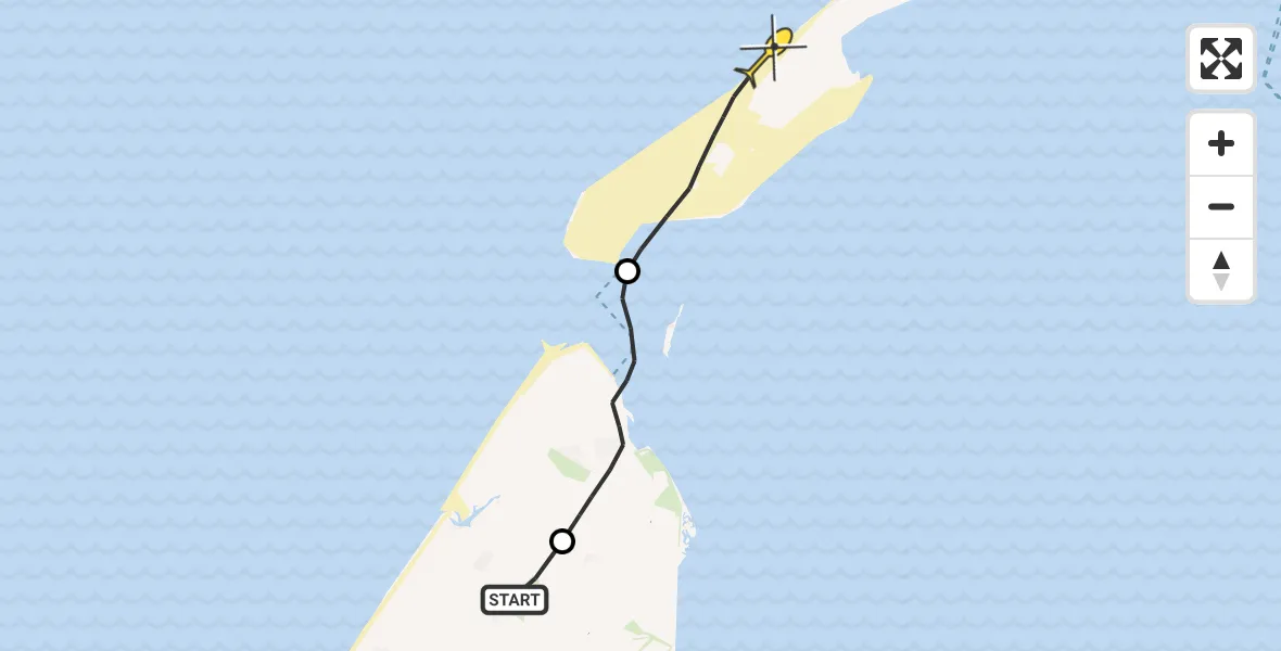 Routekaart van de vlucht: Politiehelikopter naar Vlieland, Oorsprongweg