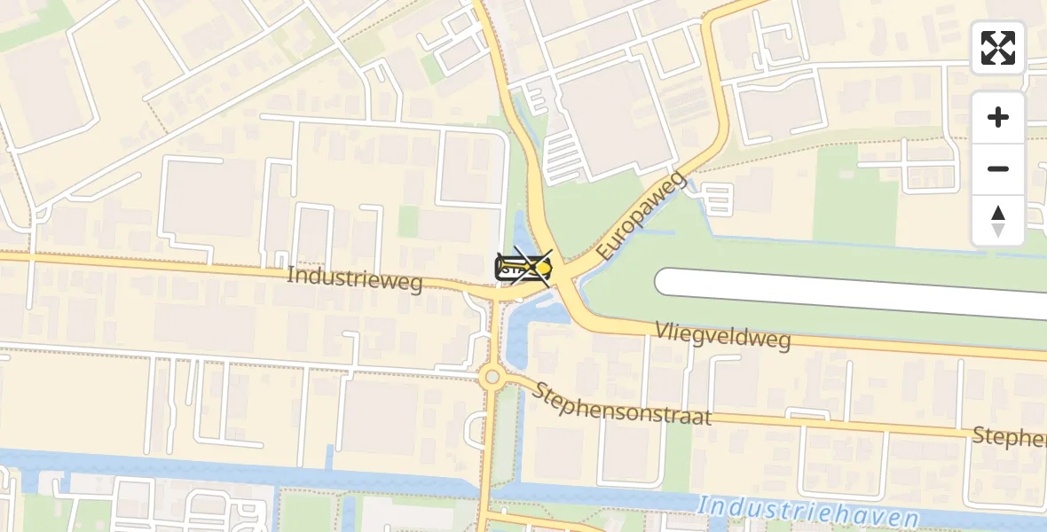 Routekaart van de vlucht: Politiehelikopter naar Vliegveld Hoogeveen, Industrieweg