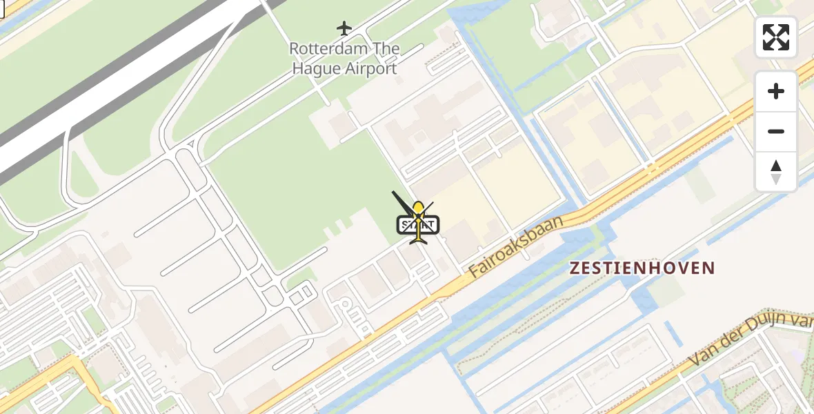 Routekaart van de vlucht: Lifeliner 2 naar Rotterdam The Hague Airport, Brandenburgbaan