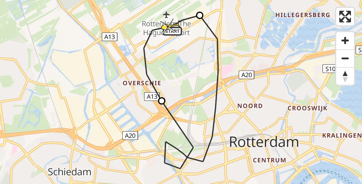 Routekaart van de vlucht: Lifeliner 2 naar Rotterdam The Hague Airport, Orlybaan