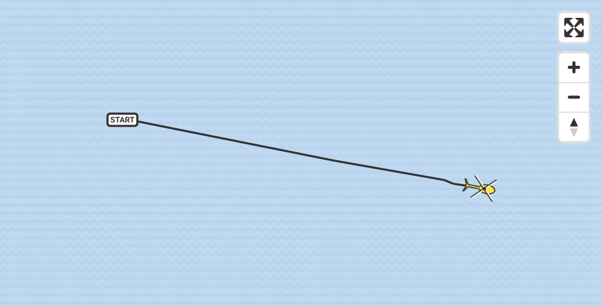Routekaart van de vlucht: Kustwachthelikopter naar 