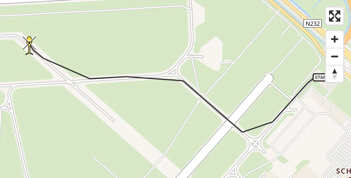 Vluchtroute Politiehelikopter van Schiphol naar Schiphol