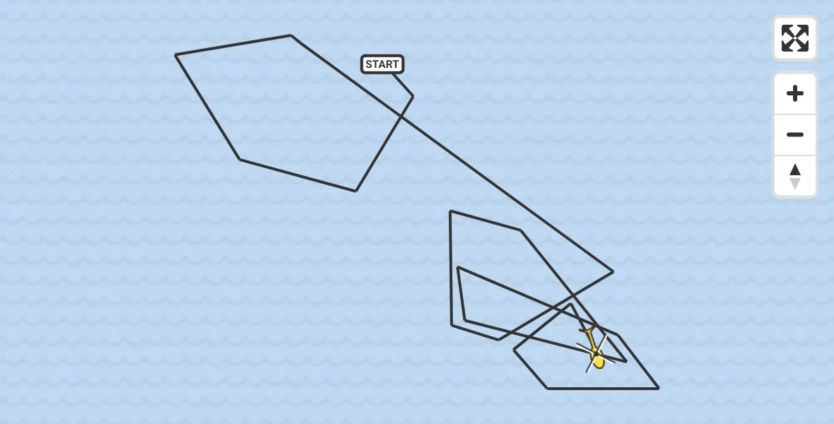 Routekaart van de vlucht: Kustwachthelikopter naar 