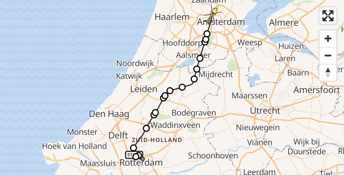 Routekaart van de vlucht: Lifeliner 2 naar Amsterdam, Vrouwe Justitiahof