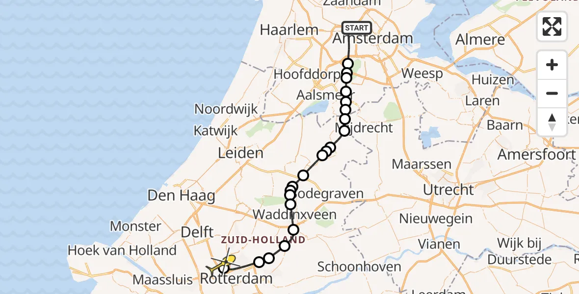 Routekaart van de vlucht: Lifeliner 2 naar Rotterdam The Hague Airport, Isarweg