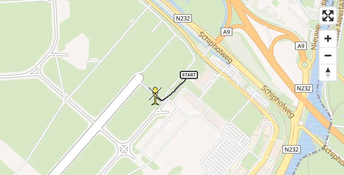Vluchtroute Politiehelikopter van Schiphol naar Schiphol