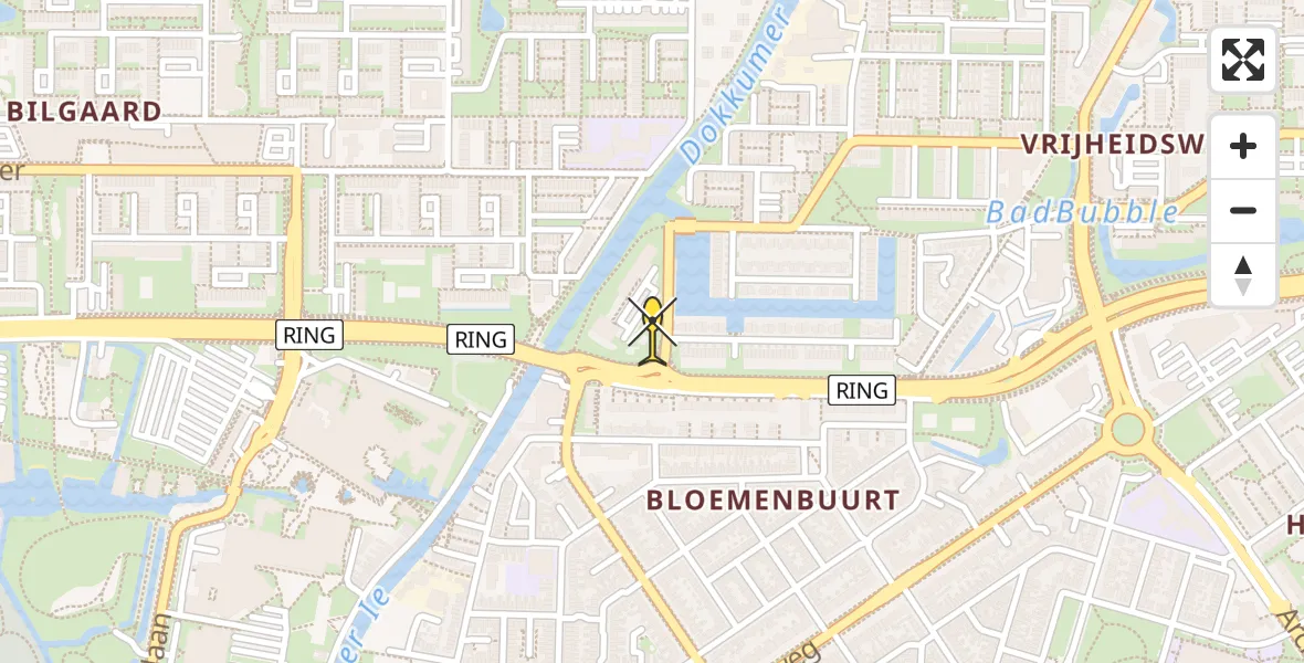 Routekaart van de vlucht: Lifeliner 4 naar Leeuwarden