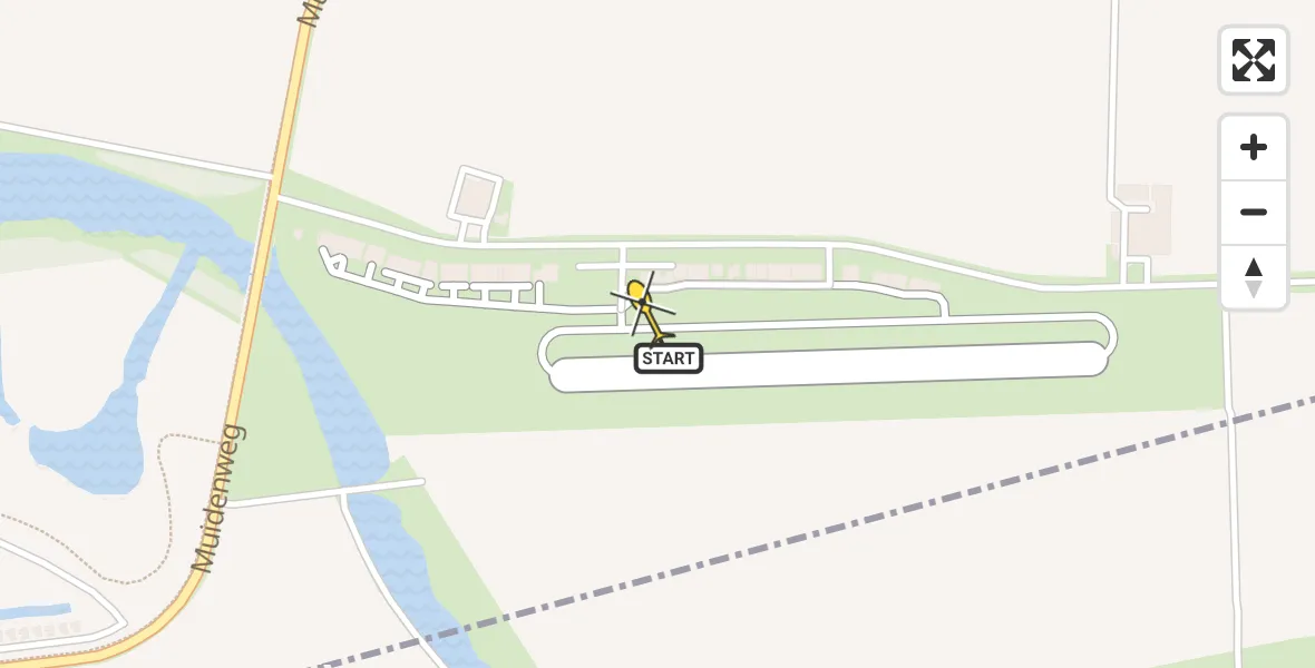 Vluchtroute Politiehelikopter van Vliegveld Midden-Zeeland naar Vliegveld Midden-Zeeland