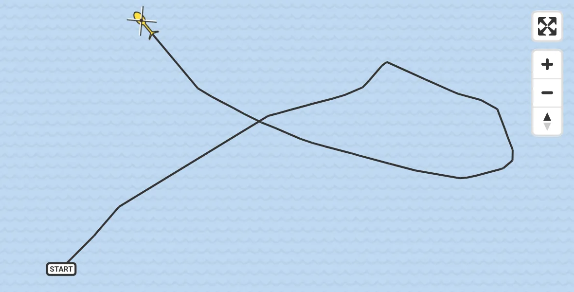 Routekaart van de vlucht: Kustwachthelikopter naar 