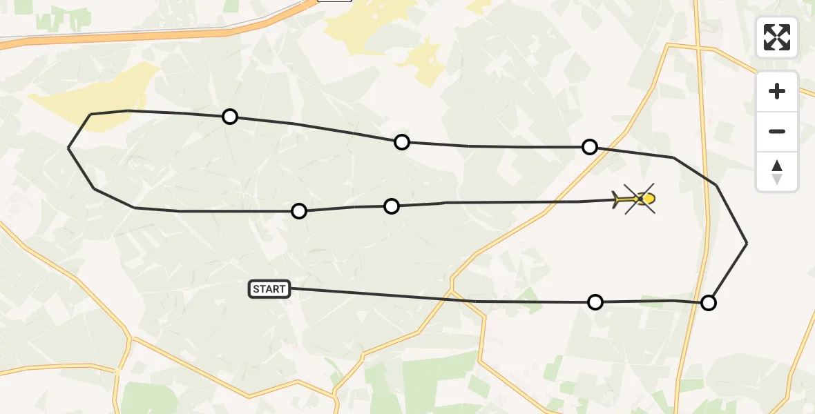 Routekaart van de vlucht: Politieheli naar Elspeet, Schapendrift