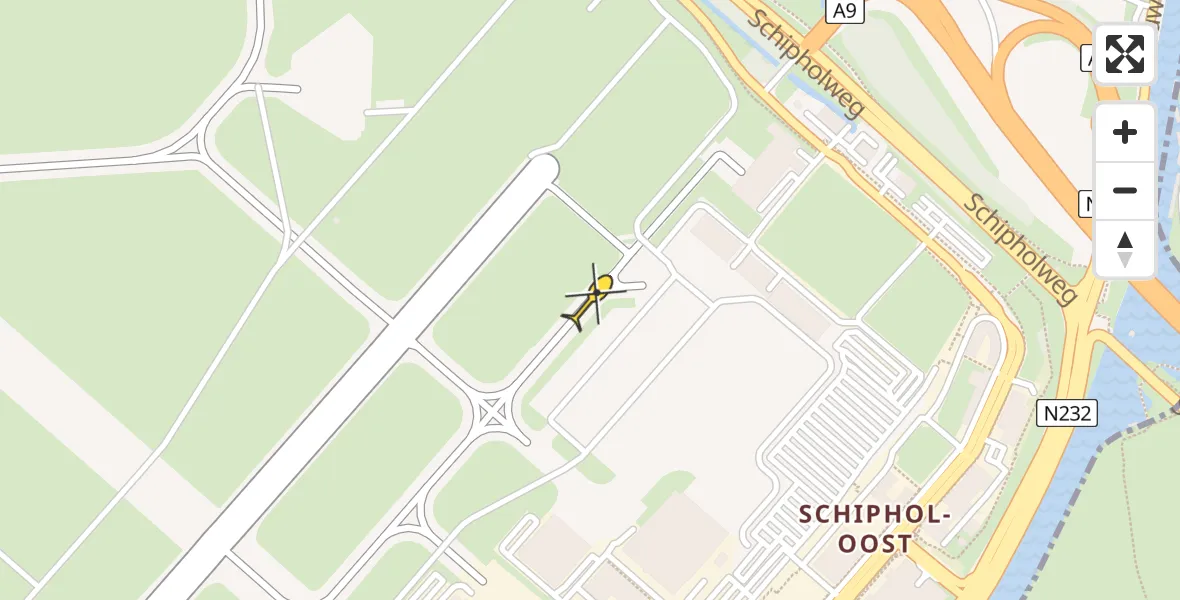 Vluchtroute Politiehelikopter van Schiphol naar Schiphol