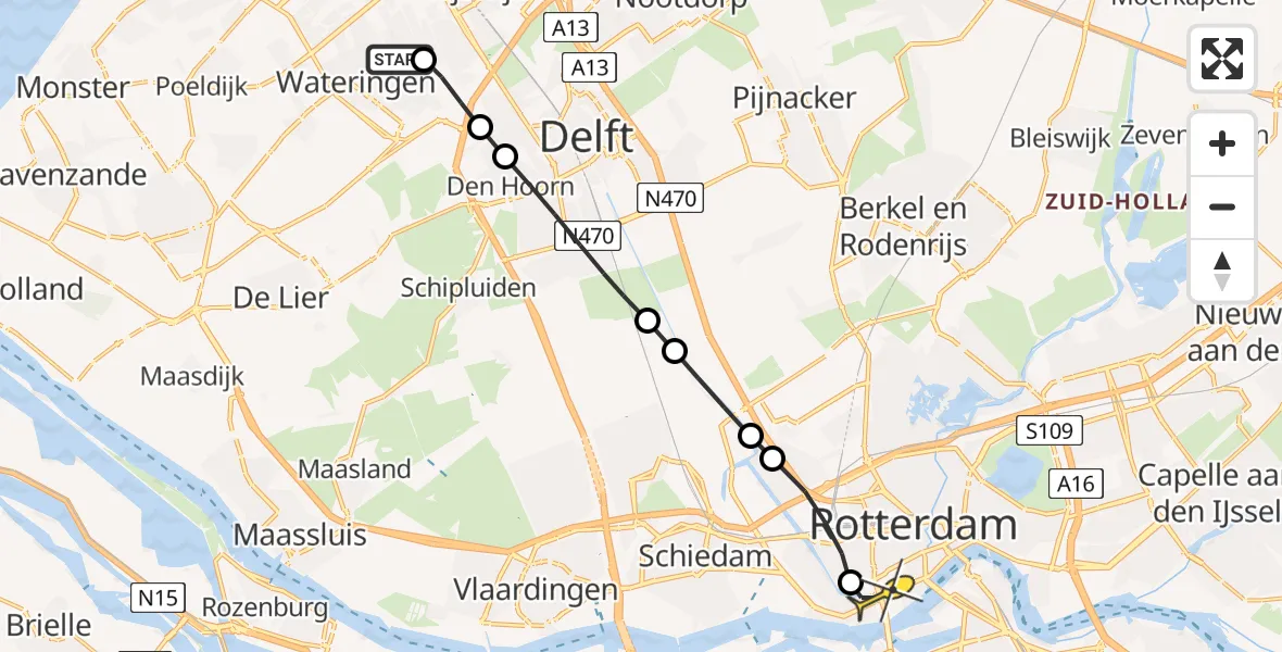 Routekaart van de vlucht: Lifeliner 2 naar Erasmus MC, Ons Ideaal