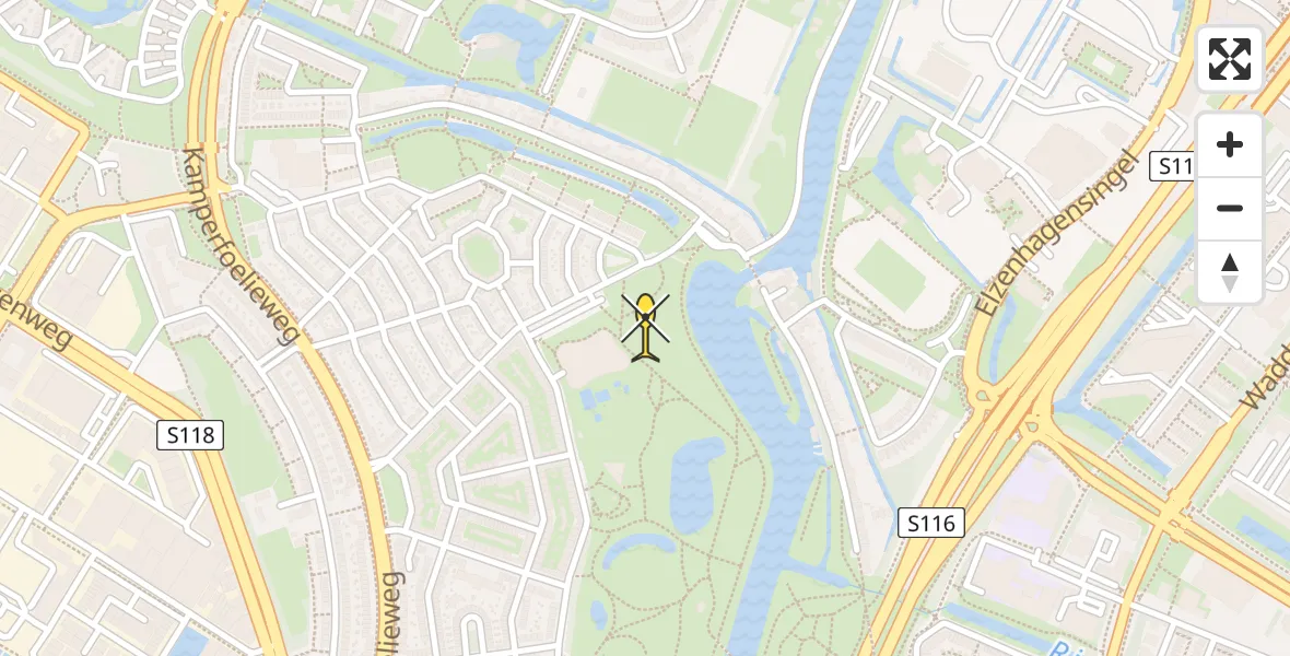 Routekaart van de vlucht: Lifeliner 1 naar Amsterdam