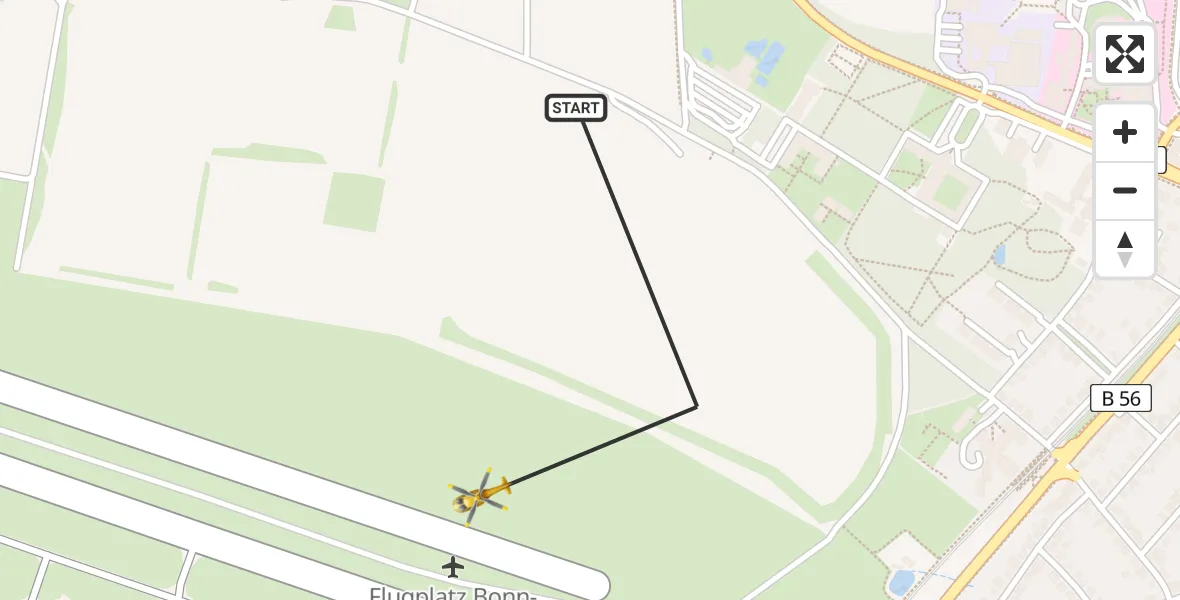 Vluchtroute Ambulancehelikopter Sankt Augustin - Sankt Augustin, 11 november 2024, 10:52