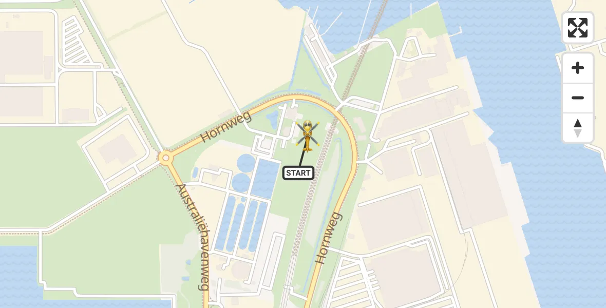 Vluchtroute Traumahelikopter Amsterdam Heliport - Amsterdam Heliport, 11 november 2024, 18:20