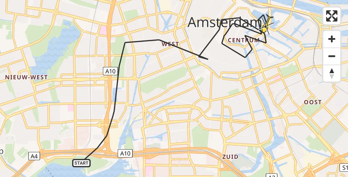 Routekaart van de vlucht: Politieheli naar Amsterdam, Anthony Fokkerweg