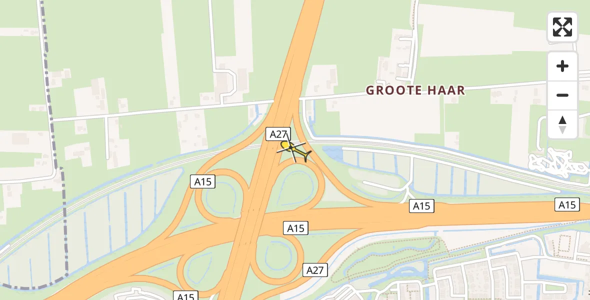 Routekaart van de vlucht: Lifeliner 1 naar Gorinchem