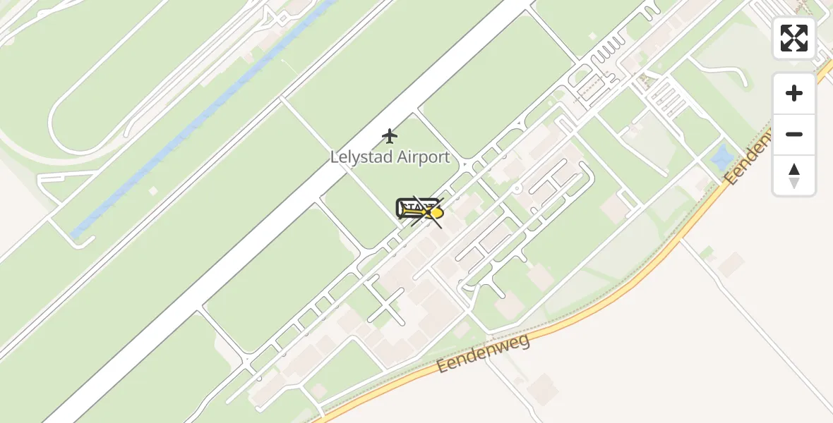 Routekaart van de vlucht: Traumahelikopter naar Lelystad Airport, Emoeweg