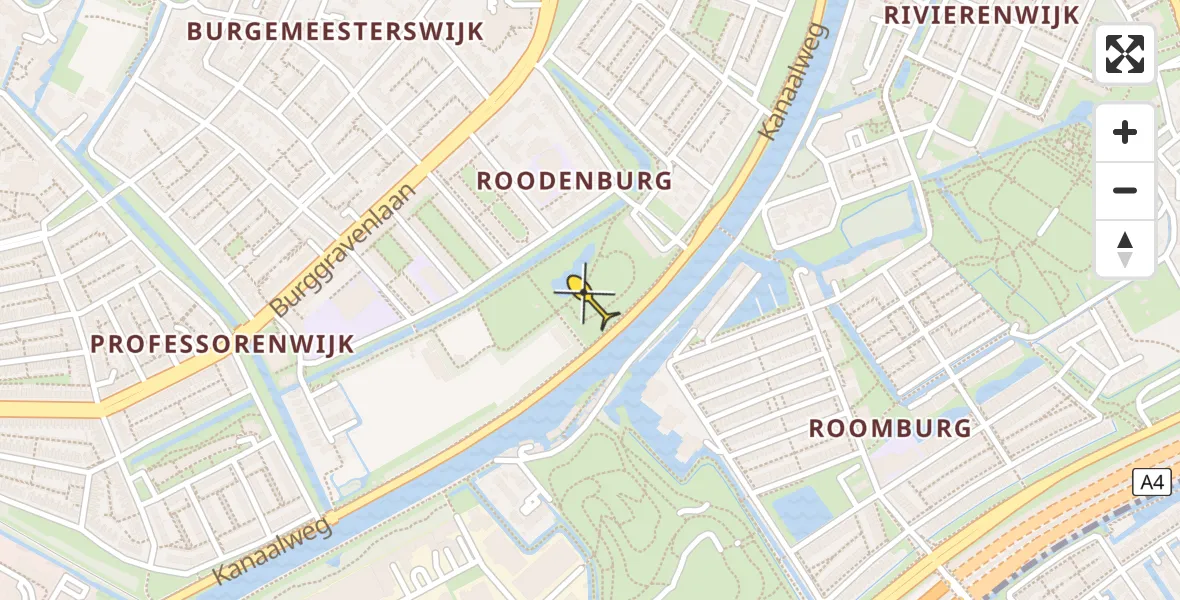 Routekaart van de vlucht: Lifeliner 2 naar Leiden