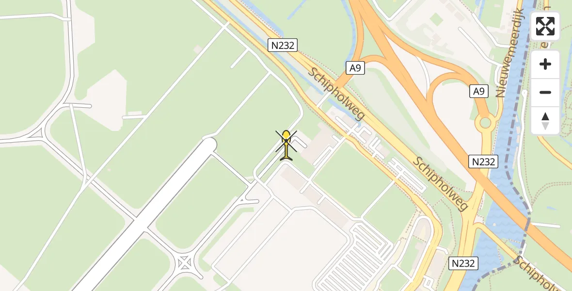 Vluchtroute Politiehelikopter van Schiphol naar Schiphol