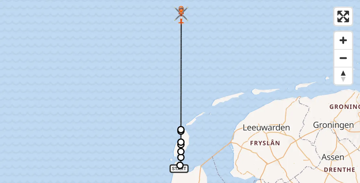Vluchtroute Kustwachthelikopter Vliegveld De Kooy - , 14 november 2024, 17:26