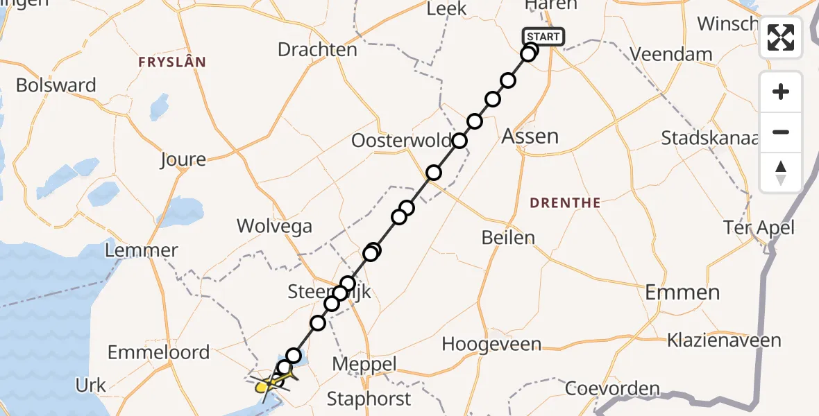 Routekaart van de vlucht: Lifeliner 4 naar Sint Jansklooster, Moespot