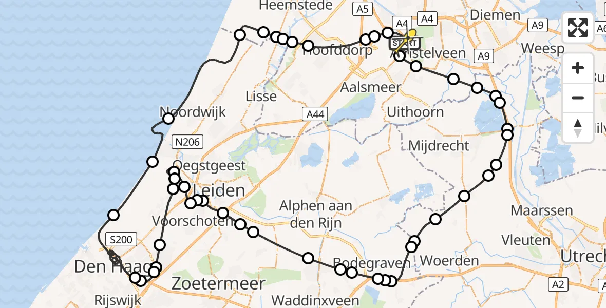 Routekaart van de vlucht: Politieheli naar Schiphol, Thermiekstraat